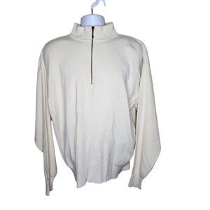 Vintage 80s Meister 1/4 Zip Pullover Ski Sweater Mens Size 2XL Ivory